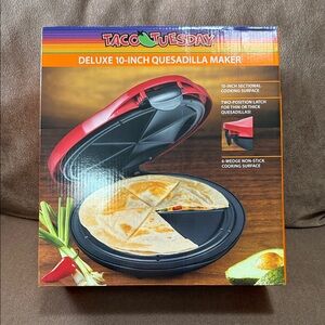 Deluxe 10-Inch Quesadilla Maker - Red